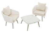 Balkonset Ameland plat rotan crèmewit 45 cm (lichtgrijs) (2)