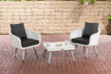 Balkonset Ameland plat rotan antraciet 45 cm (lichtgrijs)