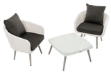 Balkonset Ameland plat rotan antraciet 45 cm (lichtgrijs) (2)