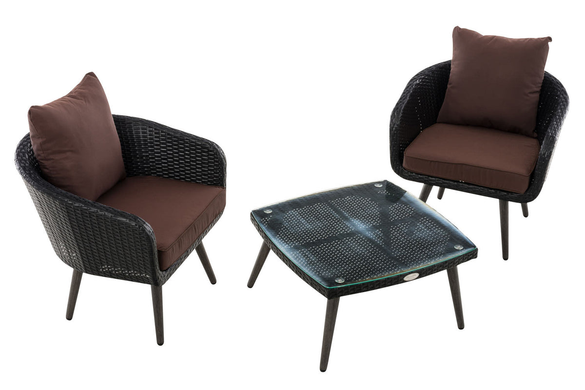 Balkonset Ameland plat rotan terrabruin 45 cm (donkergrijs) (2)