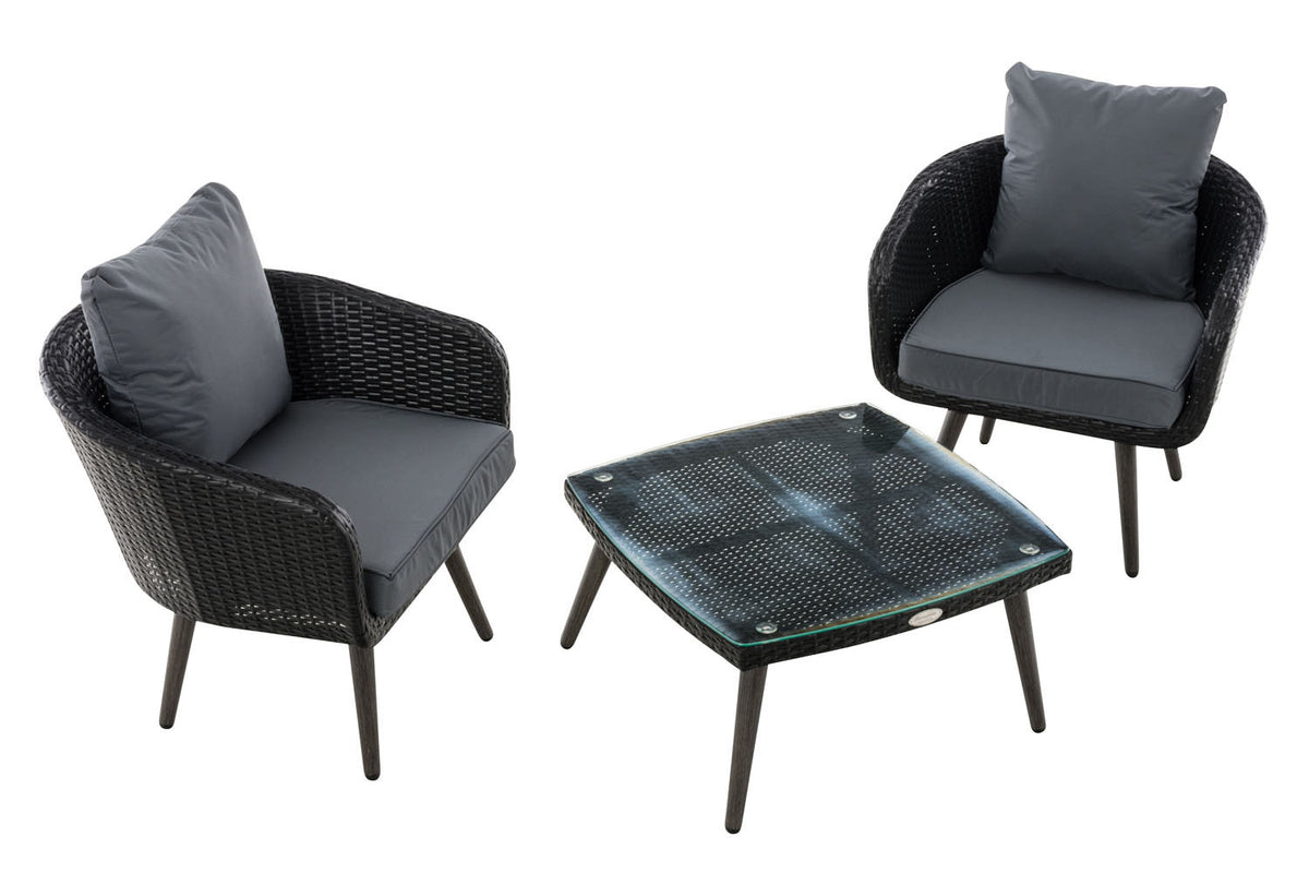 Balkonset Ameland plat rotan ijzergrijs 45 cm (donkergrijs) (2)