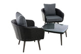 Balkonset Ameland plat rotan ijzergrijs 45 cm (donkergrijs) (4)