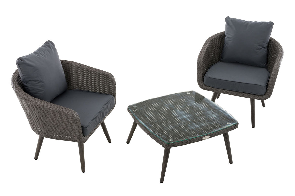 Balkonset Ameland plat rotan ijzergrijs 45 cm (donkergrijs) (6)