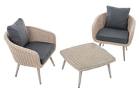 Balkonset Ameland rond rotan ijzergrijs 40 cm (lichtgrijs) (2)