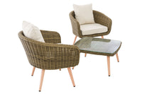Balkonset Ameland rond rotan crèmewit 40 cm (lichtbruin) (4)