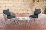 Balkonset Ameland rond rotan ijzergrijs 45 cm (lichtgrijs)