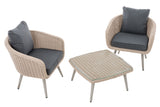 Balkonset Ameland rond rotan ijzergrijs 45 cm (lichtgrijs) (2)