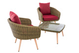 Balkonset Ameland rond rotan robijnrood 45 cm (lichtbruin) (4)