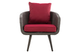 Fauteuil Ameland plat robijnrood 40 cm (donkergrijs) (8)