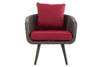 Fauteuil Ameland plat robijnrood 40 cm (donkergrijs) (8)