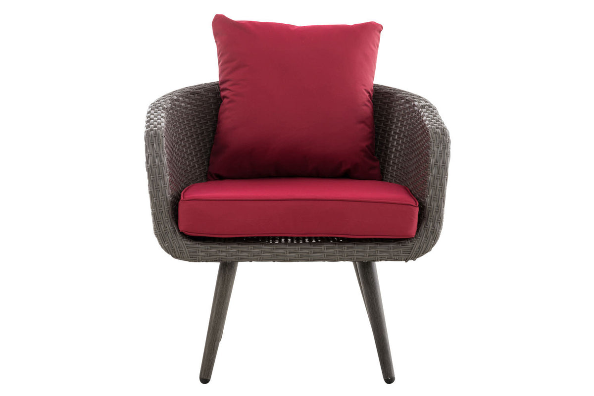 Fauteuil Ameland plat robijnrood 40 cm (donkergrijs) (8)