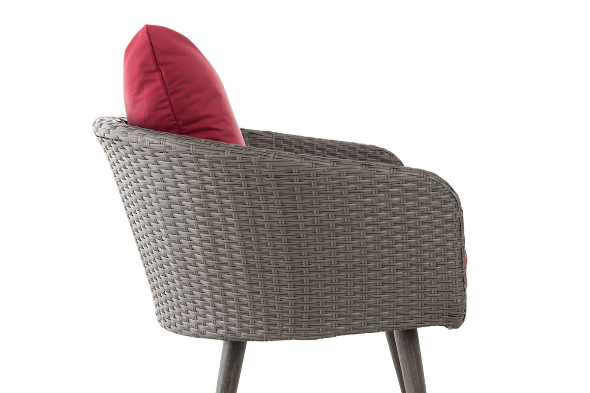Fauteuil Ameland plat robijnrood 40 cm (donkergrijs) (9)