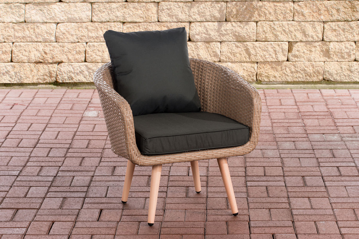 Fauteuil Ameland plat antraciet 40 cm (lichtbruin)