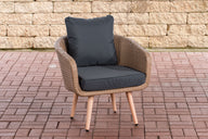 Fauteuil Ameland plat ijzergrijs 40 cm (lichtbruin)