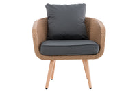 Fauteuil Ameland plat ijzergrijs 40 cm (lichtbruin) (2)