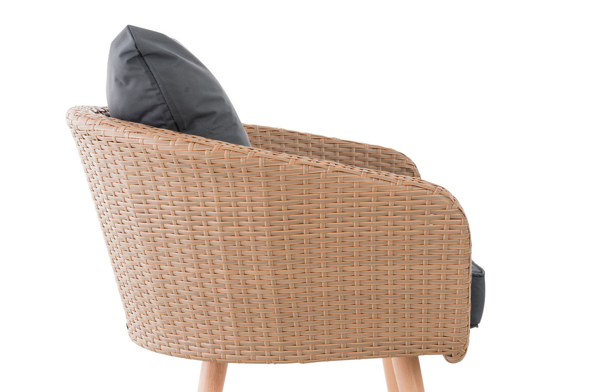 Fauteuil Ameland plat ijzergrijs 40 cm (lichtbruin) (3)