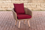 Fauteuil Ameland plat robijnrood 40 cm (lichtbruin)