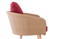 Fauteuil Ameland plat robijnrood 40 cm (lichtbruin) (3)