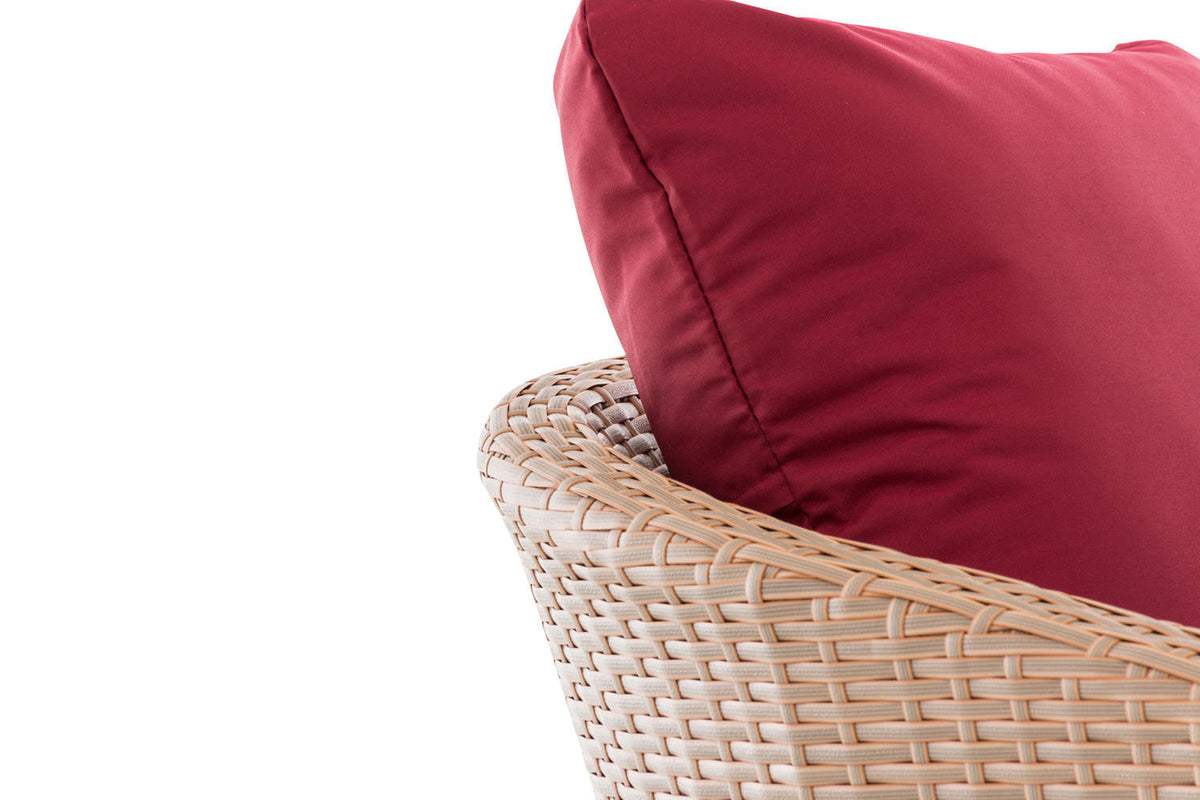 Fauteuil Ameland plat robijnrood 40 cm (lichtbruin) (4)