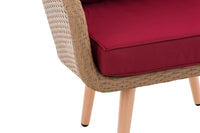 Fauteuil Ameland plat robijnrood 40 cm (lichtbruin) (5)