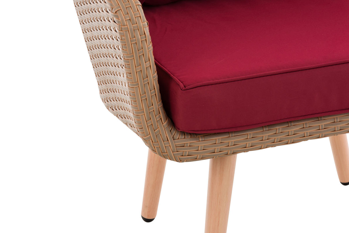 Fauteuil Ameland plat robijnrood 40 cm (lichtbruin) (5)
