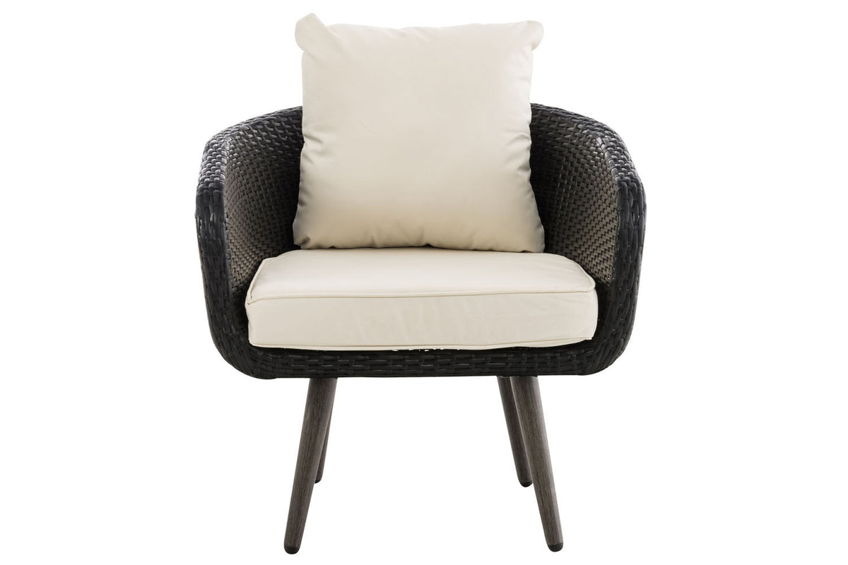 Fauteuil Ameland plat crèmewit 40 cm (donkergrijs) (2)