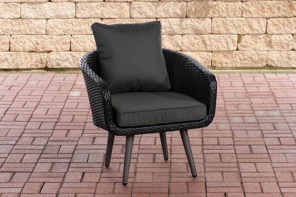 Fauteuil Ameland plat antraciet 40 cm (donkergrijs)