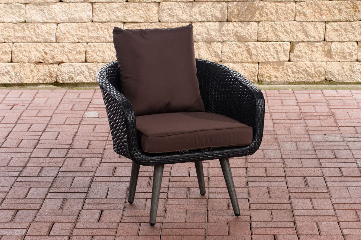 Fauteuil Ameland plat terrabruin 40 cm (donkergrijs)