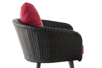 Fauteuil Ameland plat robijnrood 40 cm (donkergrijs) (3)