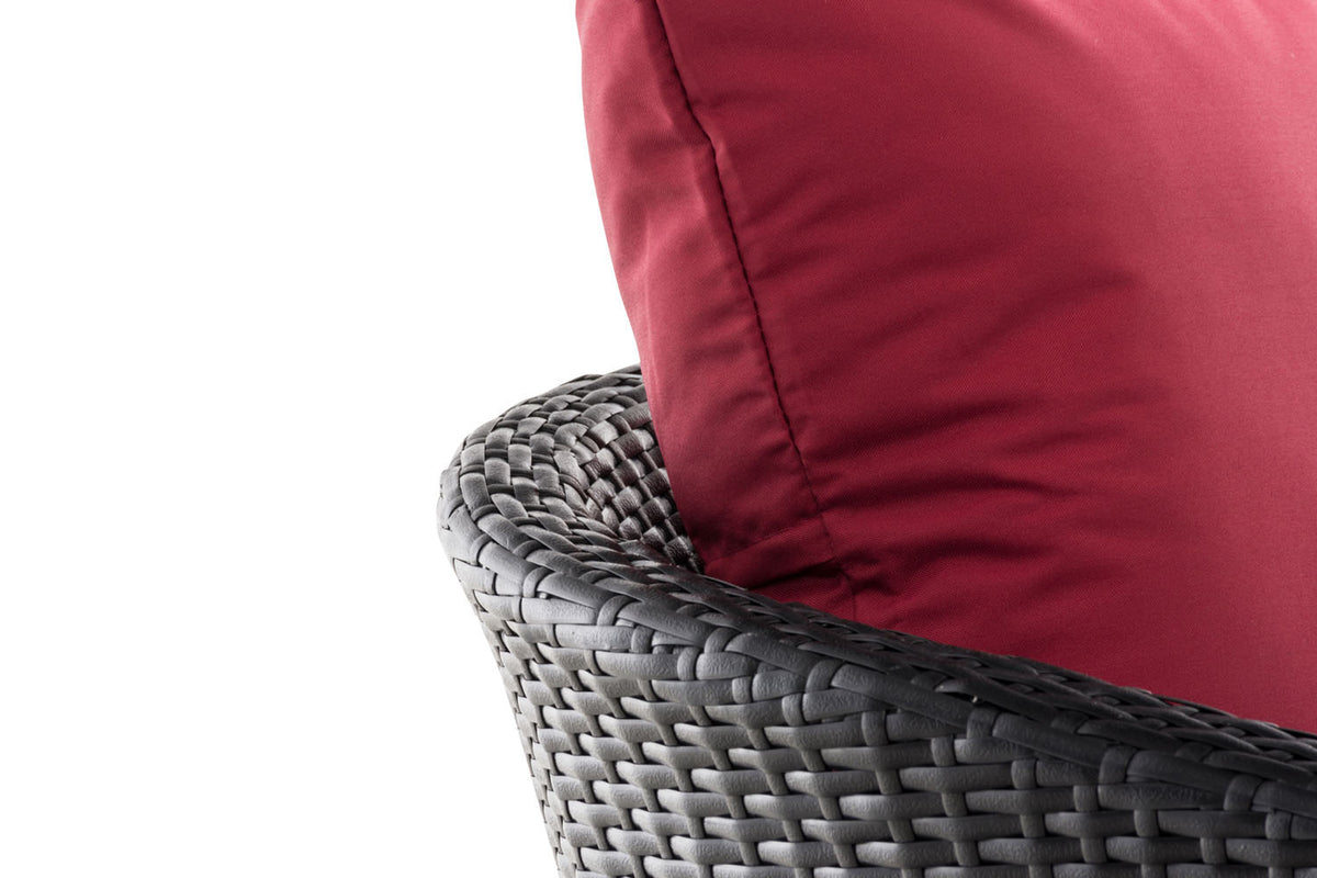 Fauteuil Ameland plat robijnrood 40 cm (donkergrijs) (4)