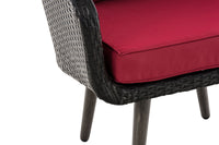 Fauteuil Ameland plat robijnrood 40 cm (donkergrijs) (5)
