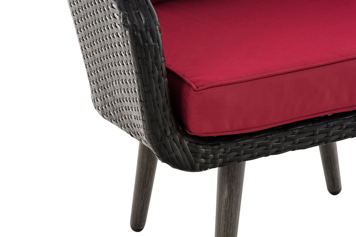 Fauteuil Ameland plat robijnrood 40 cm (donkergrijs) (5)