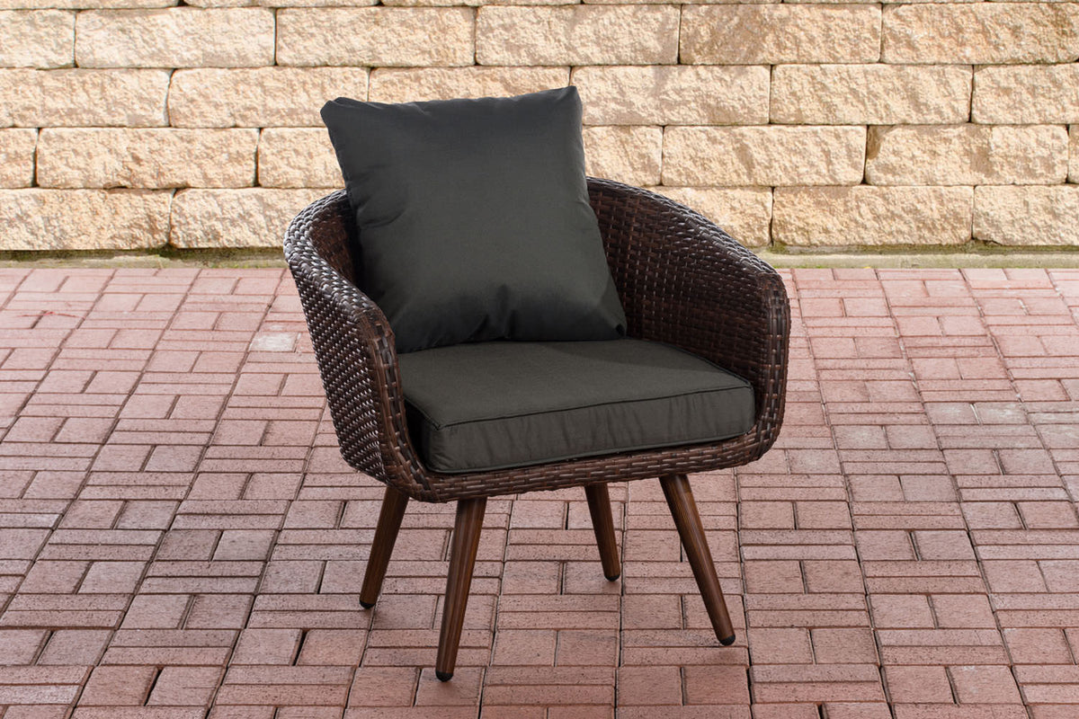 Fauteuil Ameland plat antraciet 40 cm (donkerbruin)