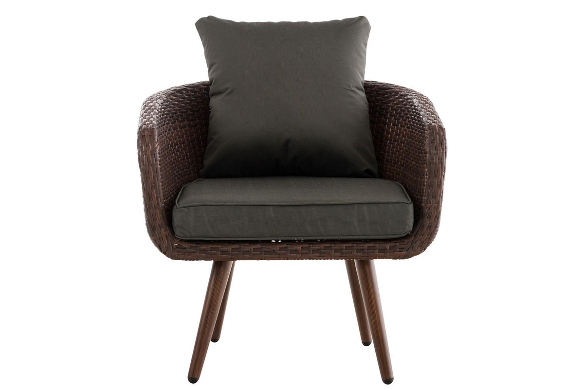 Fauteuil Ameland plat antraciet 40 cm (donkerbruin) (2)