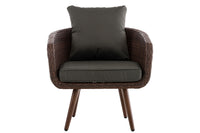 Fauteuil Ameland plat antraciet 40 cm (donkerbruin) (2)