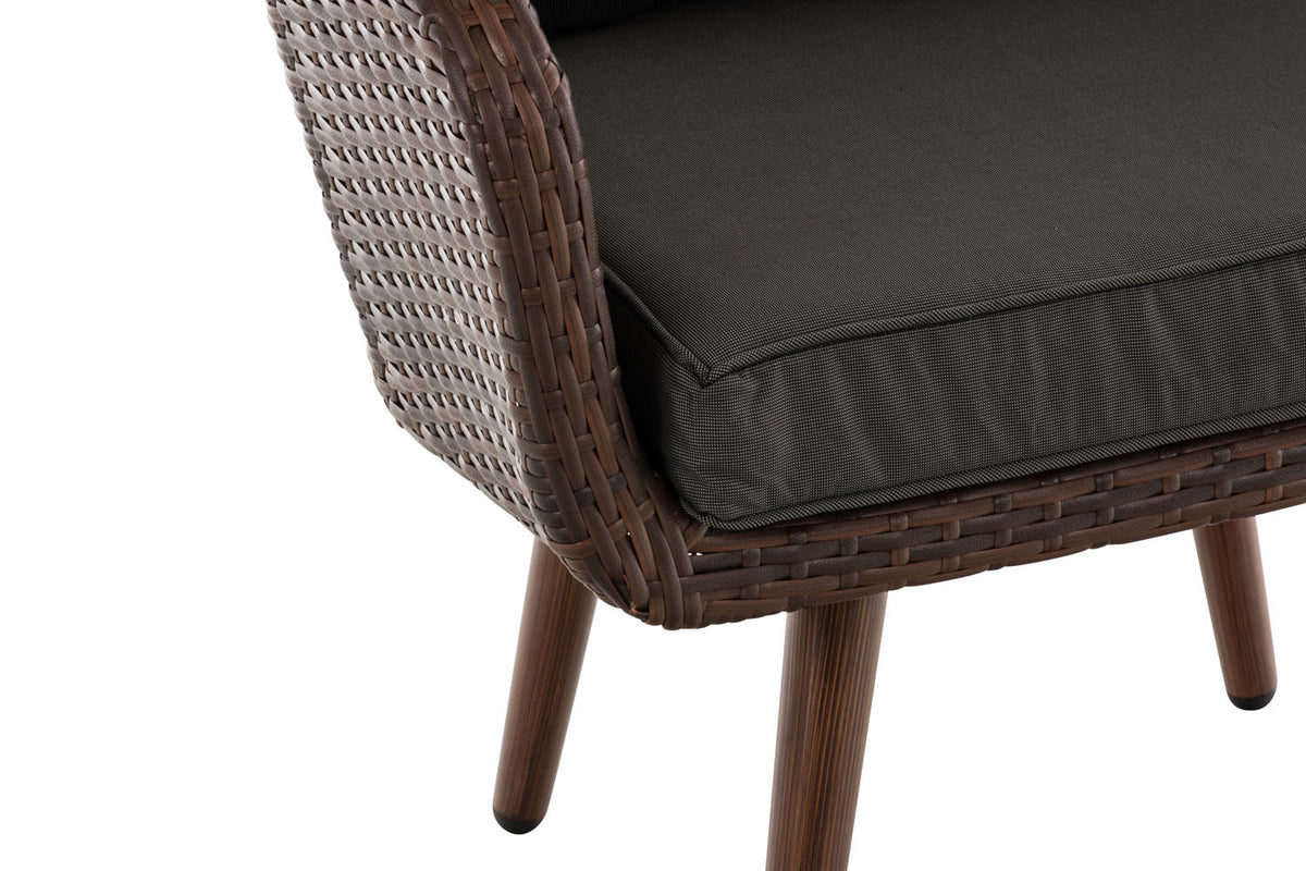 Fauteuil Ameland plat antraciet 40 cm (donkerbruin) (5)
