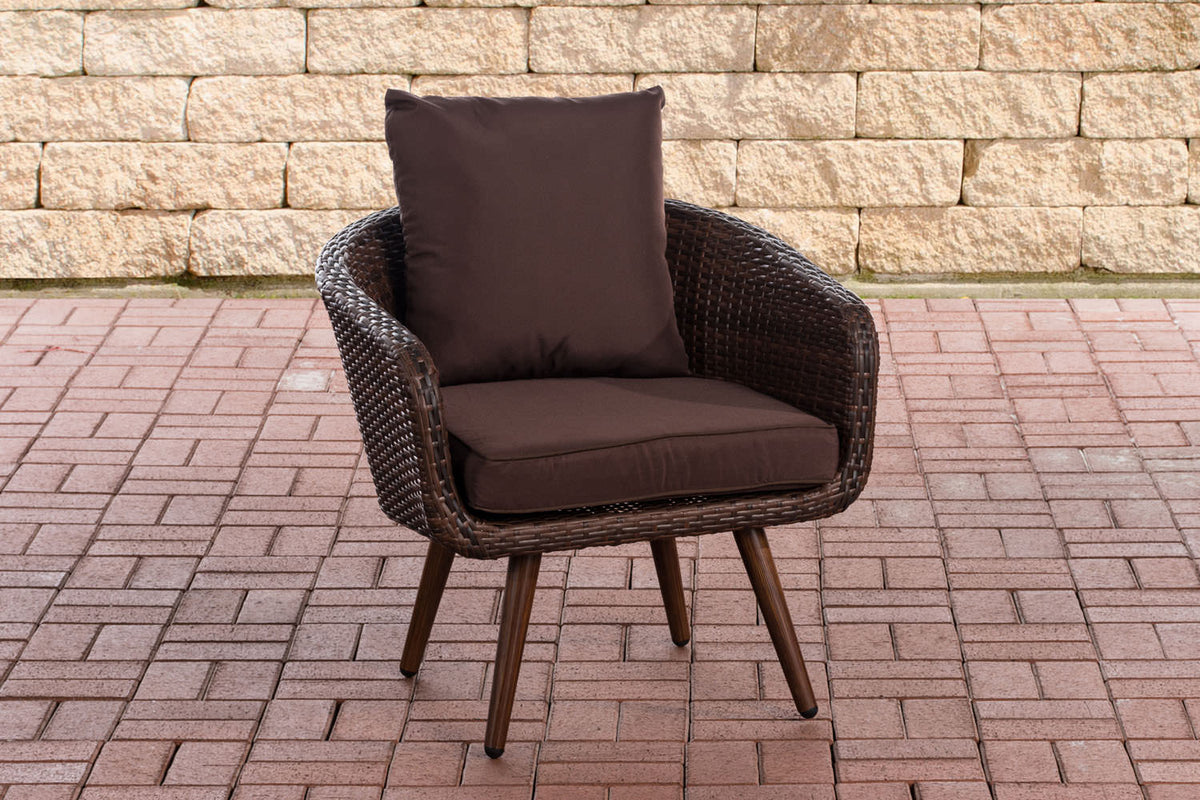 Fauteuil Ameland plat terrabruin 40 cm (donkerbruin)