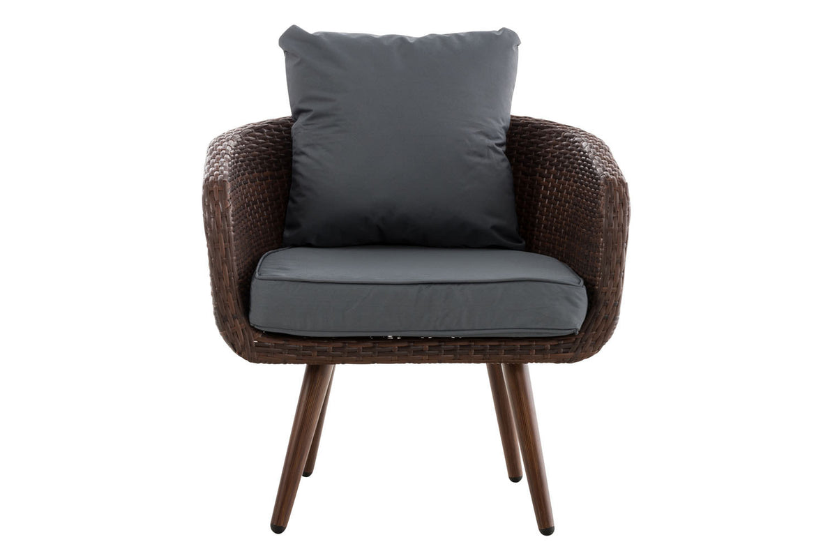 Fauteuil Ameland plat ijzergrijs 40 cm (donkerbruin) (2)