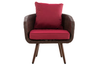 Fauteuil Ameland plat robijnrood 40 cm (donkerbruin) (2)