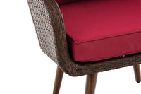 Fauteuil Ameland plat robijnrood 40 cm (donkerbruin) (5)