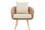 Fauteuil Ameland plat crèmewit 45 cm (lichtbruin) (2)
