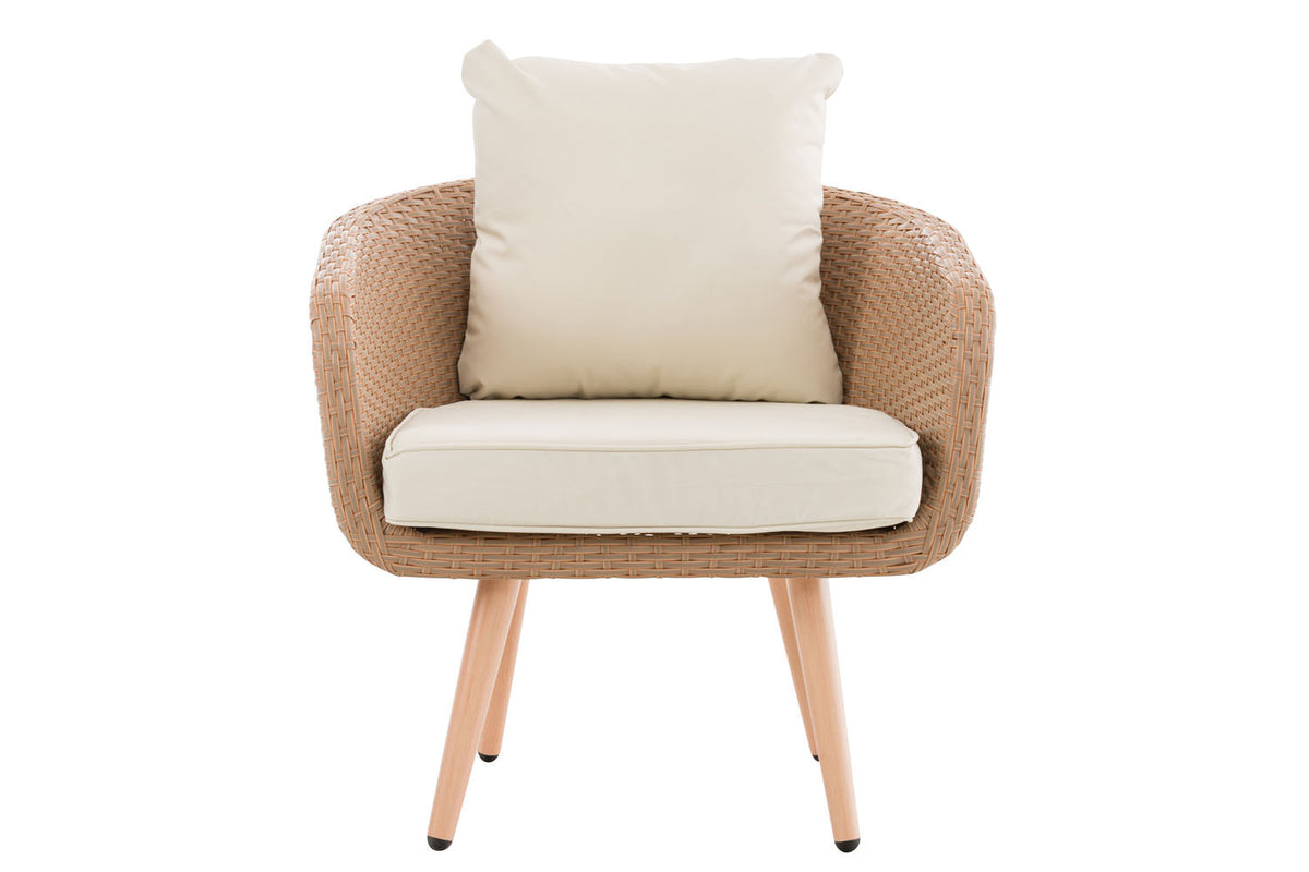 Fauteuil Ameland plat crèmewit 45 cm (lichtbruin) (2)
