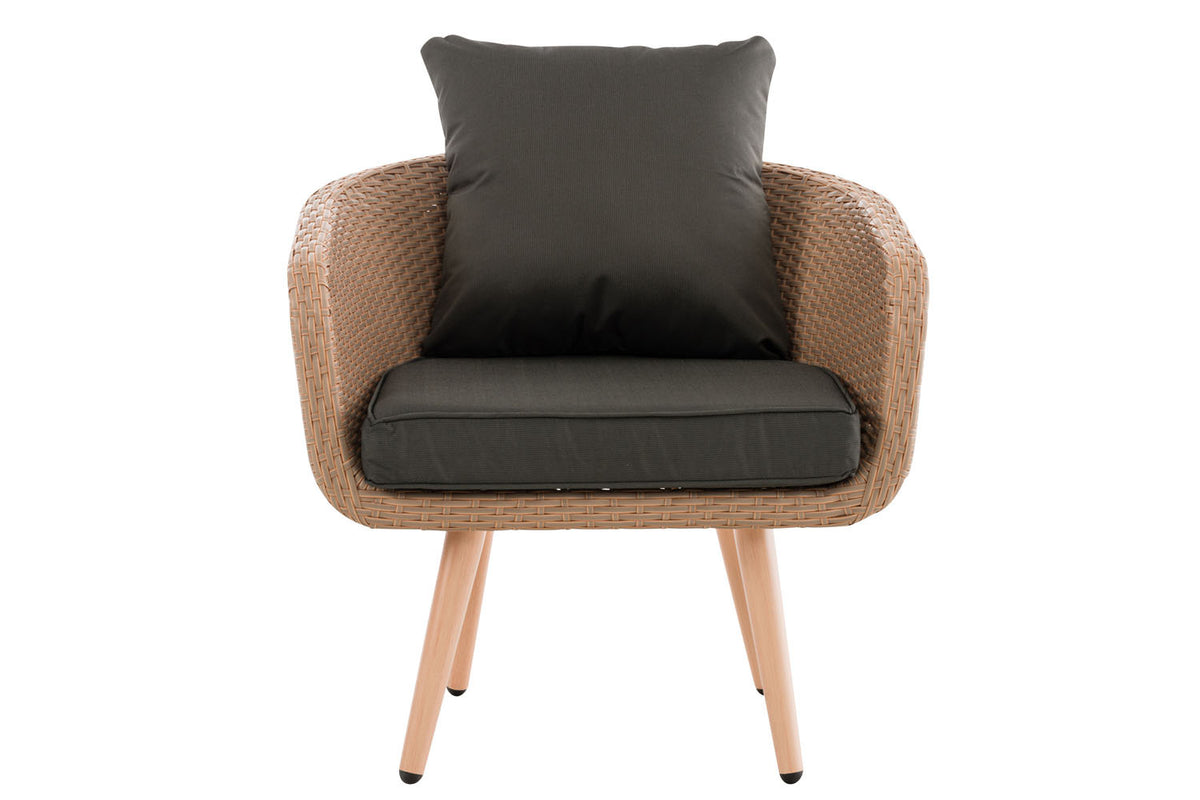 Fauteuil Ameland plat antraciet 45 cm (lichtbruin) (2)