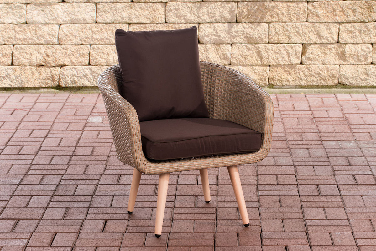 Fauteuil Ameland plat terrabruin 45 cm (lichtbruin)