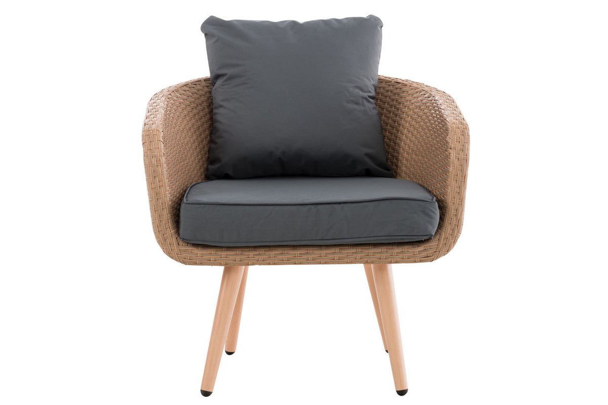 Fauteuil Ameland plat ijzergrijs 45 cm (lichtbruin) (2)