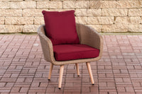 Fauteuil Ameland plat robijnrood 45 cm (lichtbruin)