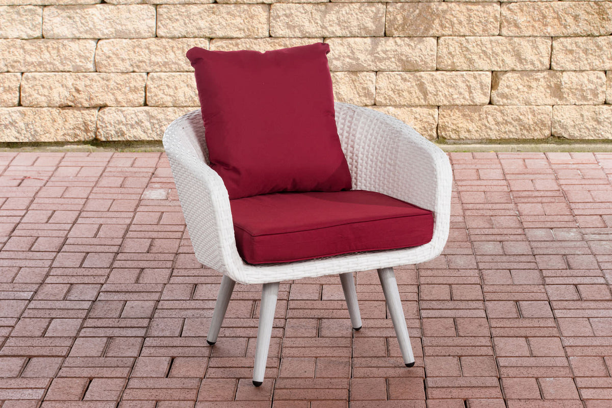 Fauteuil Ameland plat robijnrood 45 cm (lichtgrijs)