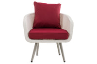 Fauteuil Ameland plat robijnrood 45 cm (lichtgrijs) (2)