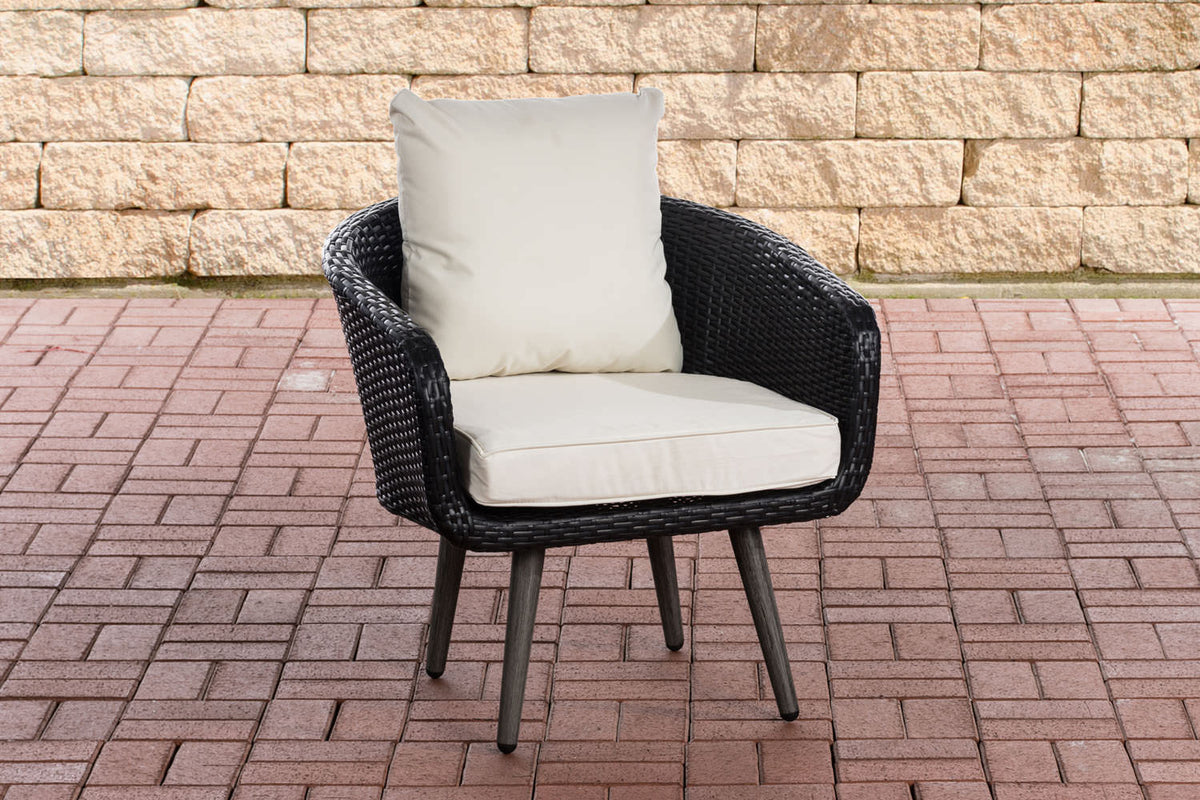Fauteuil Ameland plat crèmewit 45 cm (donkergrijs)