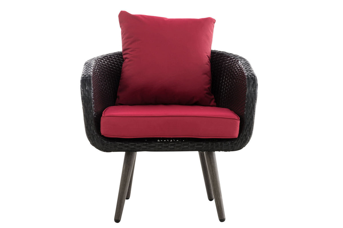 Fauteuil Ameland plat robijnrood 45 cm (donkergrijs) (2)